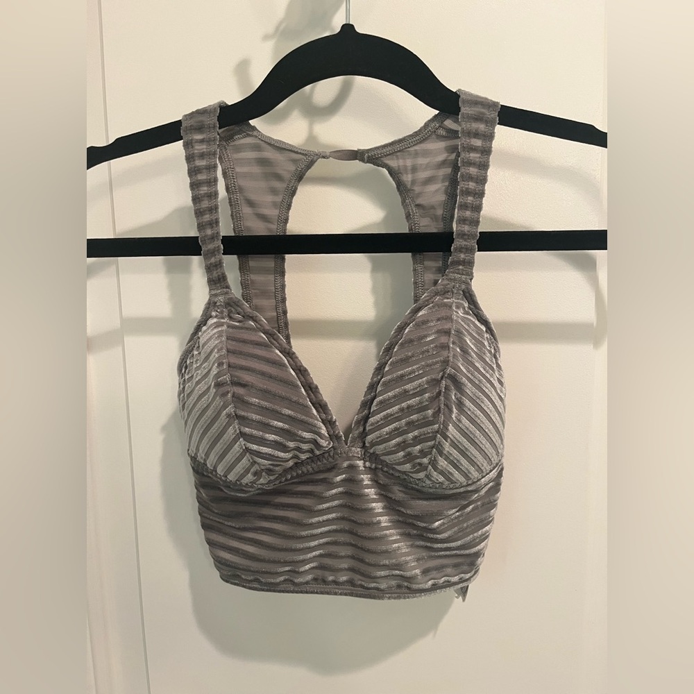 Gilly Hicks mesh and velvet stripe bralette